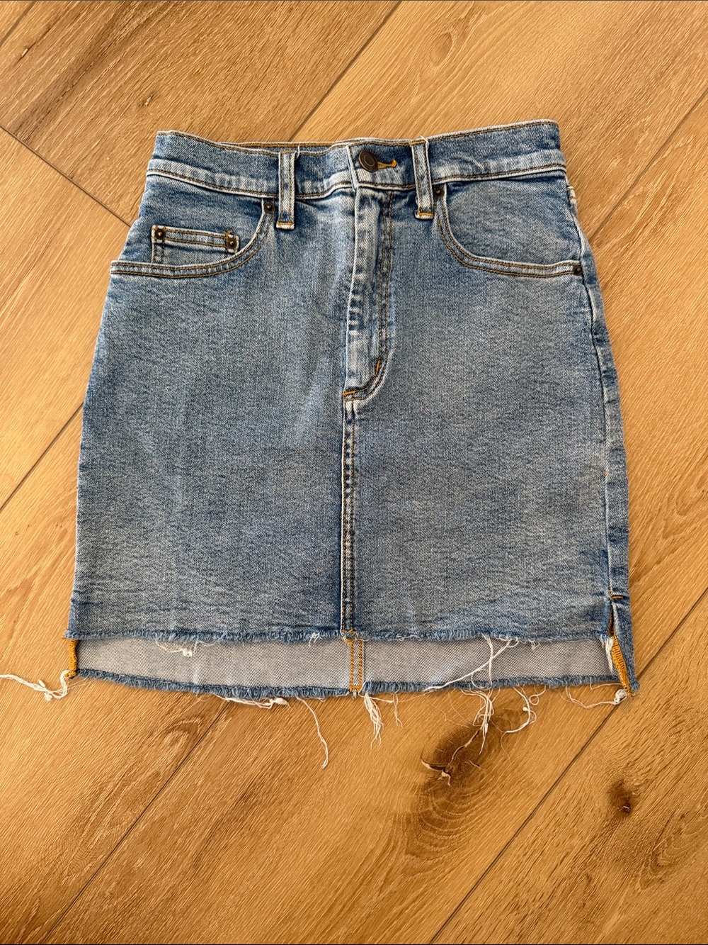 Aritzia Wilfred Light Blue Denim Mini Skirt